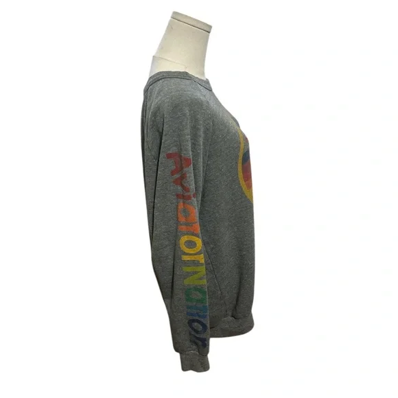 Aviator Nation Laguna Beach Rainbow Logo Sweatshirt Gray Size Large Pullover - Picture 3 of 7